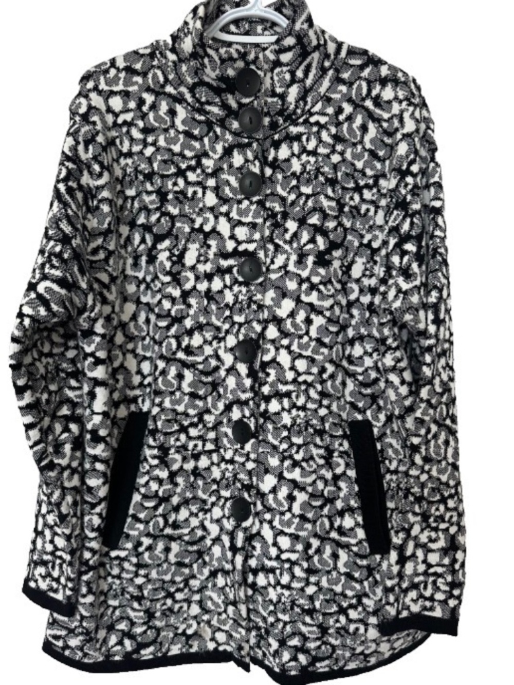 Alin Red Rose Women's SZ XL Striking Black/White Abstract Animal Print Jacket